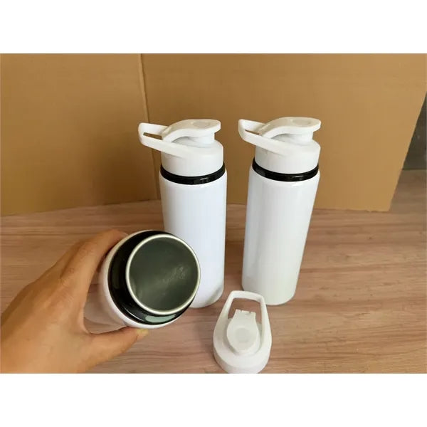 23 OZ Sports Aluminum Bottle with Flip Top (WHITE) with