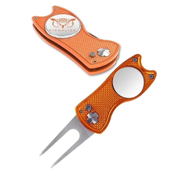 Stainless Steel Foldable Divot Repair Tool Ball Marker