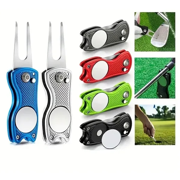 Stainless Steel Foldable Divot Repair Tool Ball Marker
