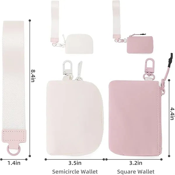 Dual Pouch Mini Zip Wristlet Wallet