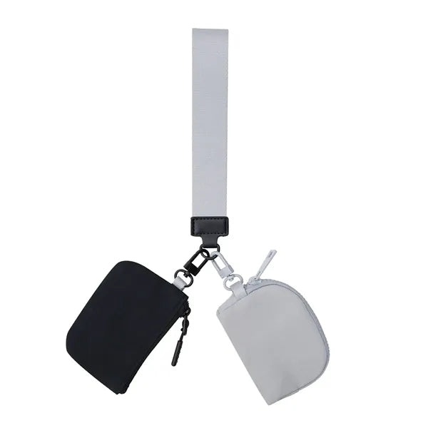 Dual Pouch Mini Zip Wristlet Wallet