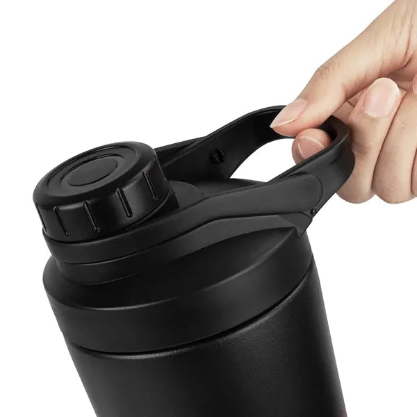 Insulated stainless steel protein shaker cup water bottle