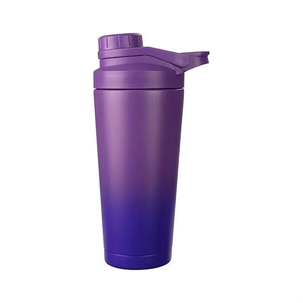 Insulated stainless steel protein shaker cup water bottle