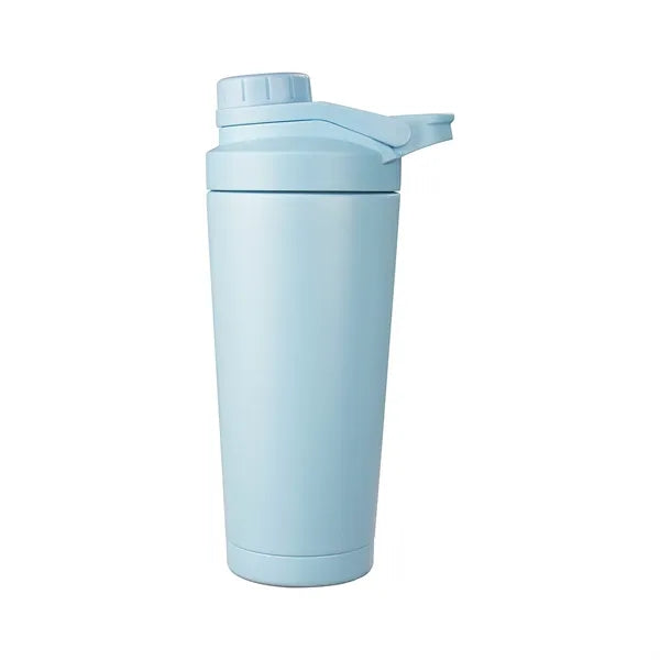 Insulated stainless steel protein shaker cup water bottle
