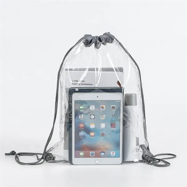 Clear PVC Drawstring Bags, Transparent Backpack