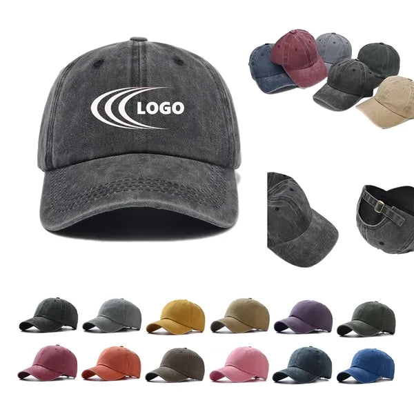 Vintage Cotton Washed Adjustable Baseball Caps