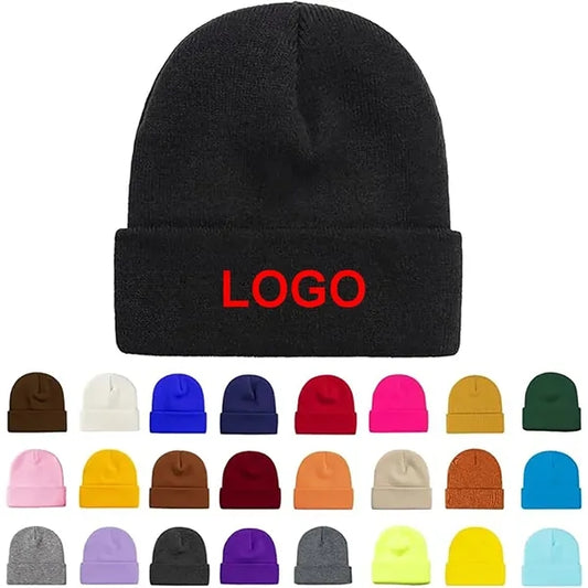 Winter Unisex Acrylic Knit Cuffed Beanie Hat 77 Colors