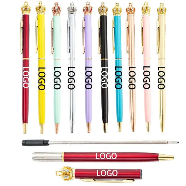 Crown Top Decor Metal Ballpoint Pen