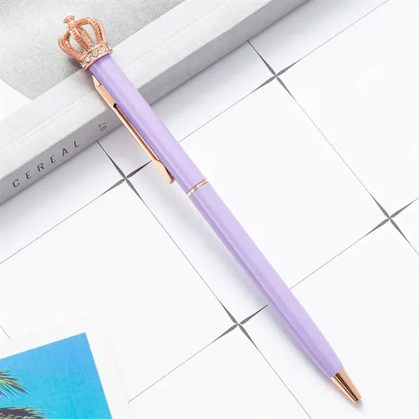 Crown Top Decor Metal Ballpoint Pen