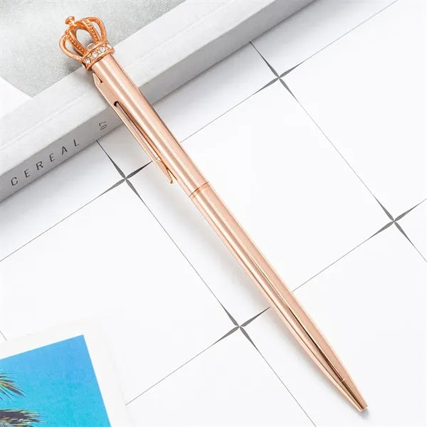 Crown Top Decor Metal Ballpoint Pen
