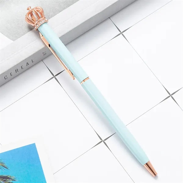 Crown Top Decor Metal Ballpoint Pen