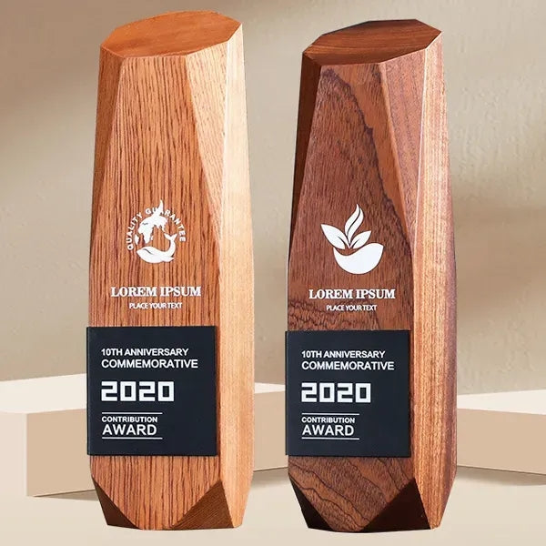 Irregular Shaped Solid Wood Trophy