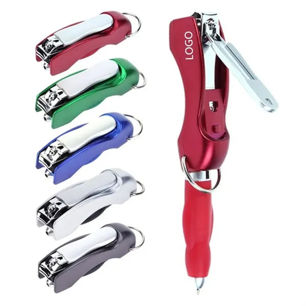 Folding Ballpoint Pen With Nail Clipper