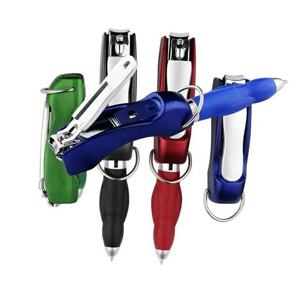 Folding Ballpoint Pen With Nail Clipper