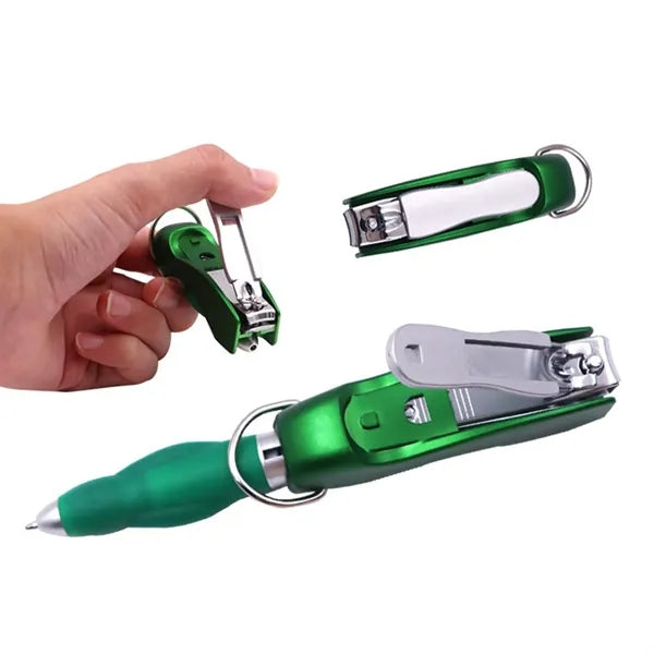 Folding Ballpoint Pen With Nail Clipper