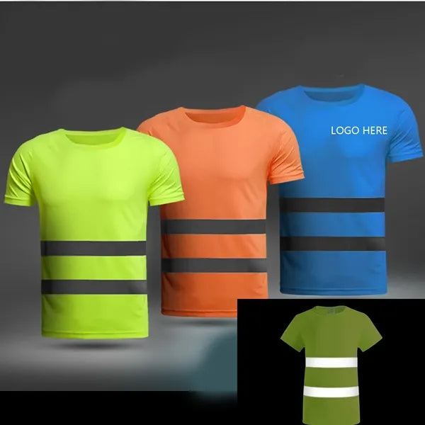Round Neck Reflective Safe T-shirt