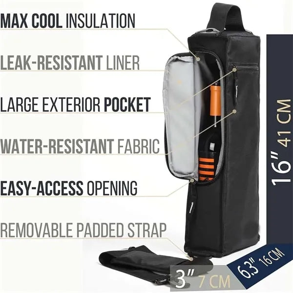 Insulated Cooler Golf Bag 6 Pack of Cans Or Two Wine Sleeve