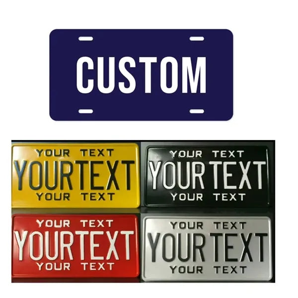12" Embossed Aluminum License Plate Personalized Metal Sign