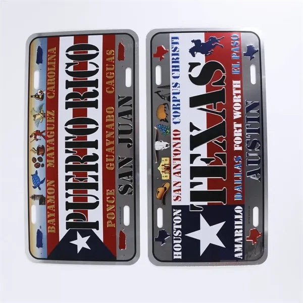 12" Embossed Aluminum License Plate Personalized Metal Sign