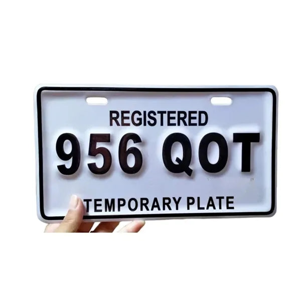 12" Embossed Aluminum License Plate Personalized Metal Sign