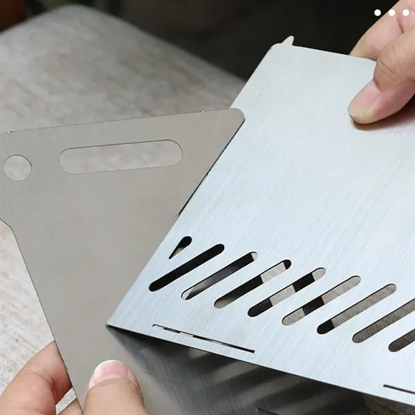 Mini Portable Outdoor Folding Card Stove Charcoal BBQ Grill