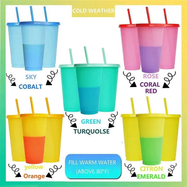 5 Pack 24oz Color Changing Cups Set