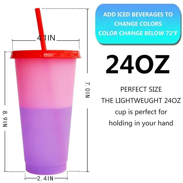 5 Pack 24oz Color Changing Cups Set