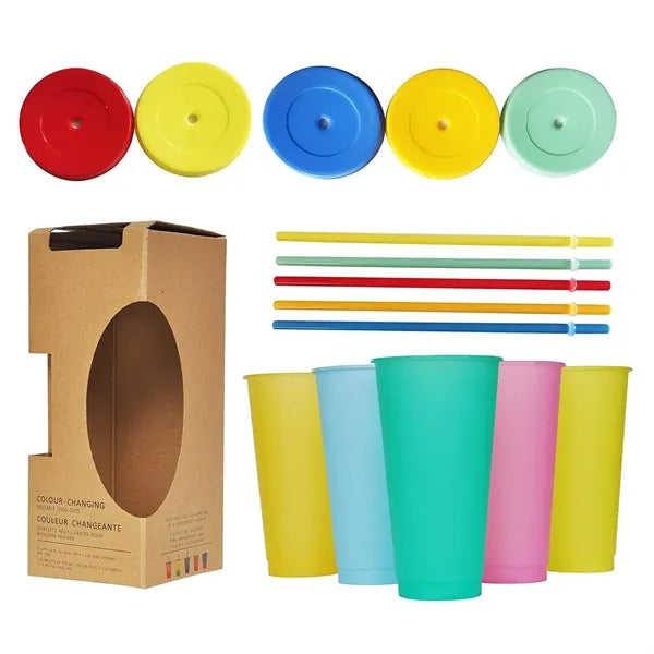 5 Pack 24oz Color Changing Cups Set