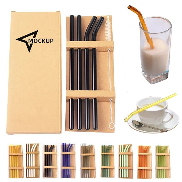 Heat-Resistant Glass Straw Set