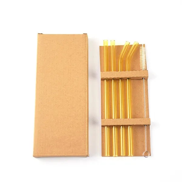 Heat-Resistant Glass Straw Set