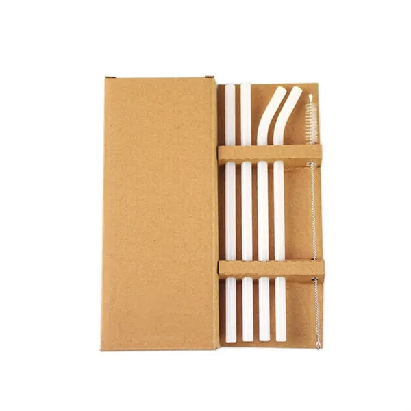 Heat-Resistant Glass Straw Set