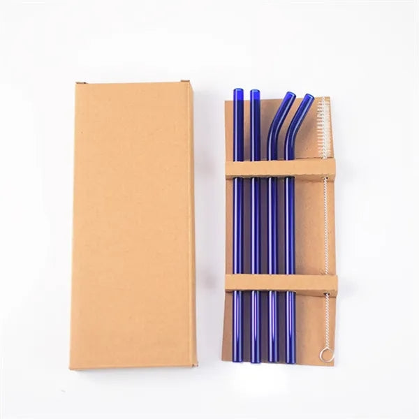 Heat-Resistant Glass Straw Set