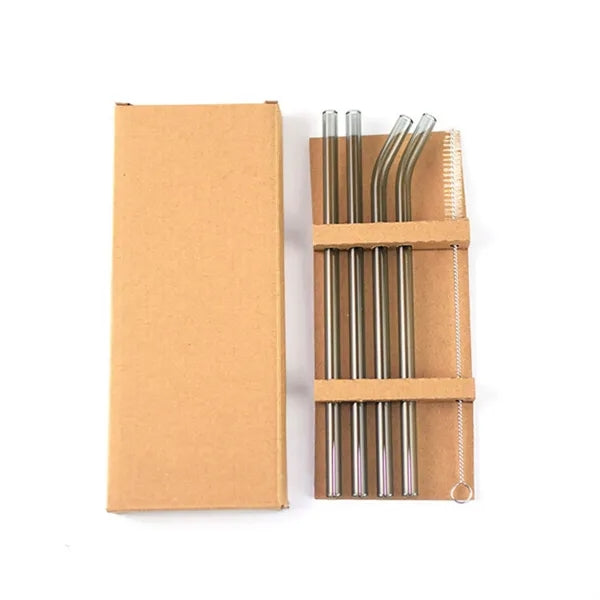 Heat-Resistant Glass Straw Set