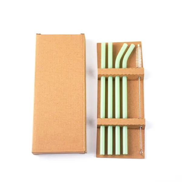 Heat-Resistant Glass Straw Set
