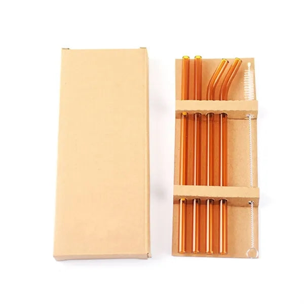 Heat-Resistant Glass Straw Set