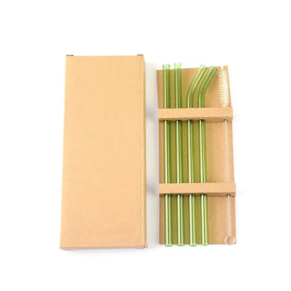 Heat-Resistant Glass Straw Set
