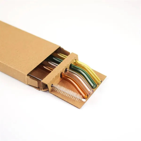 Heat-Resistant Glass Straw Set