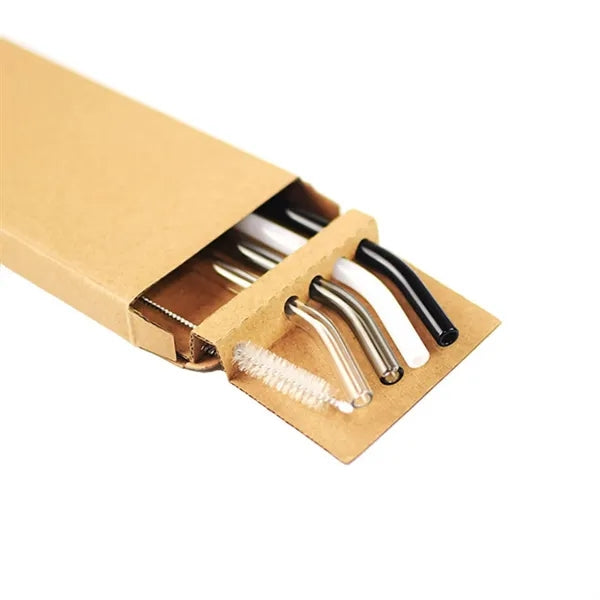 Heat-Resistant Glass Straw Set