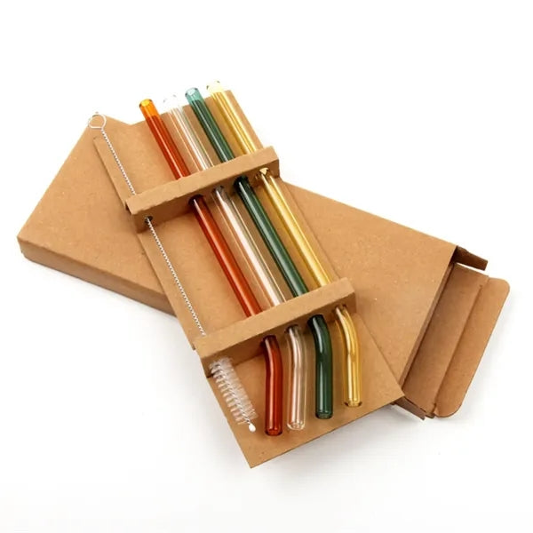 Heat-Resistant Glass Straw Set