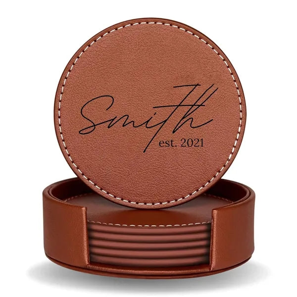 PU Leather Drink Coasters