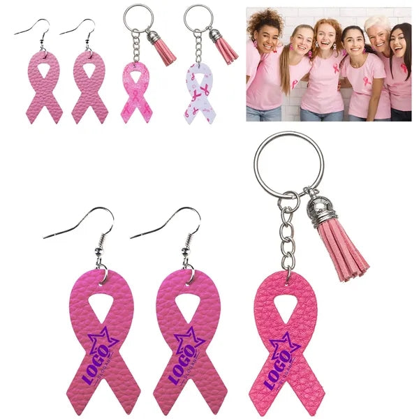 PU Keychain Earring Set