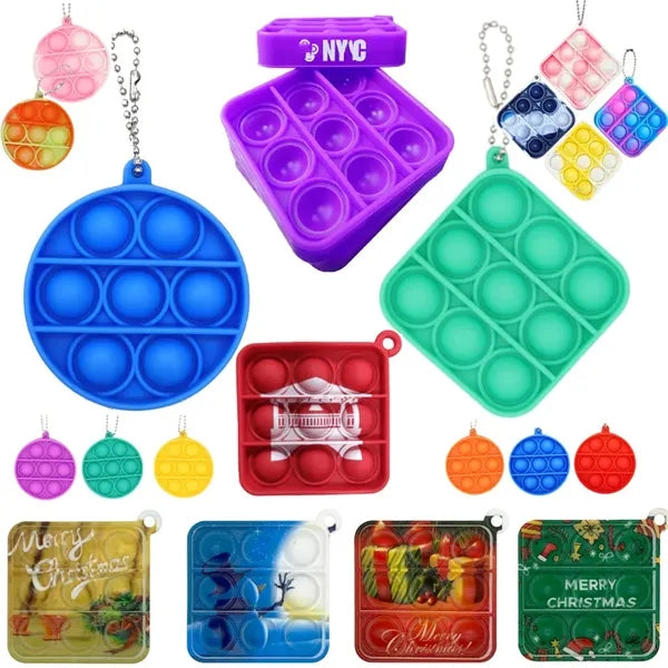 Push Pop Bubble Fidget Toy Keychain