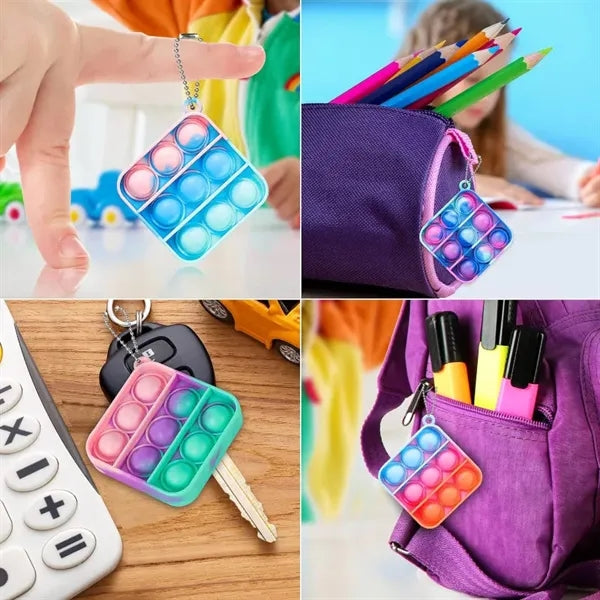 Push Pop Bubble Fidget Toy Keychain