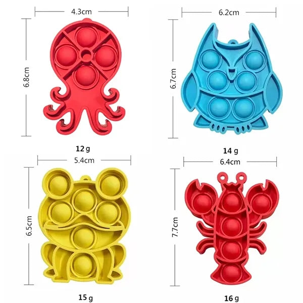 Push Pop Bubble Fidget Toy Keychain