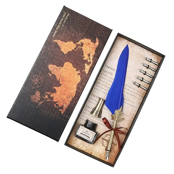 Vintage Luxury Fountain Pen with Feather