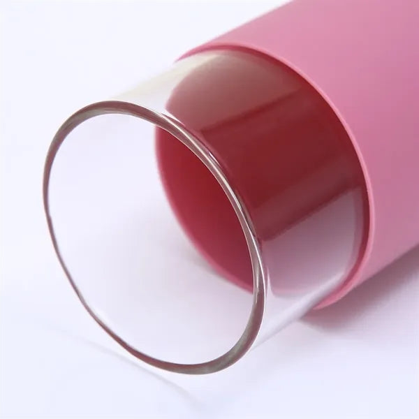 High borosilicate glass tumbler 500ml with straw