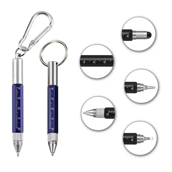 6 In 1 Keychain Multifunction Metal Ballpoint Pen