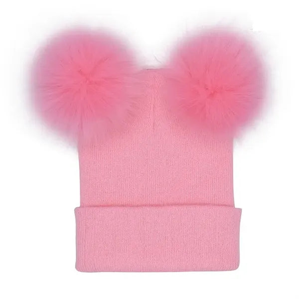 Double Pom-Pom Warm Knit Hat