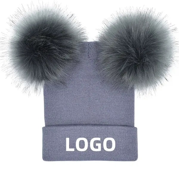 Double Pom-Pom Warm Knit Hat