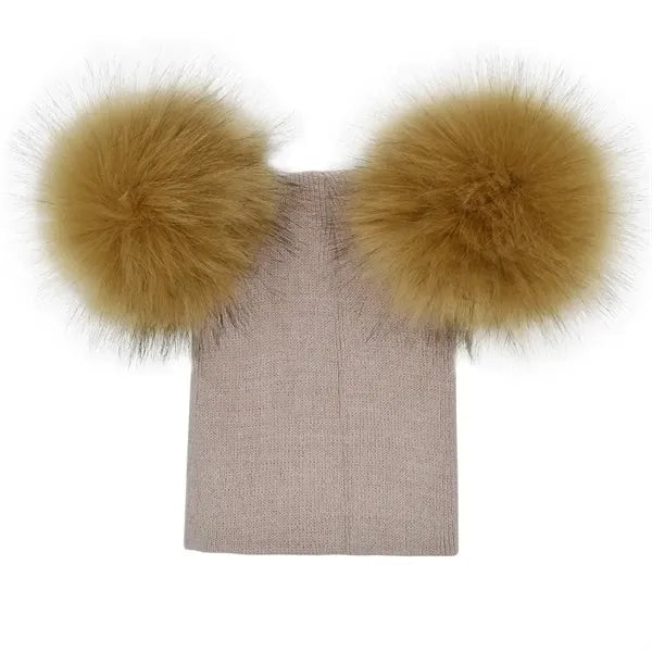 Double Pom-Pom Warm Knit Hat